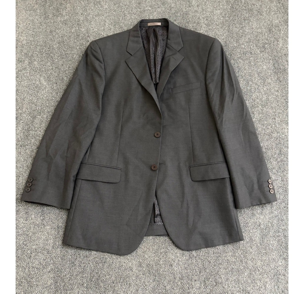 Givenchy Mens Gray Wool Two Button Blazer Sport Coat Jacket 41R Luxury Business